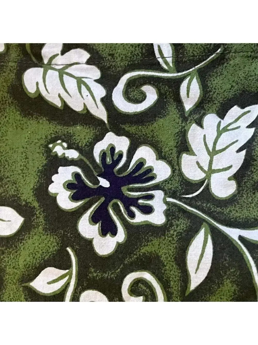 Sunset Highway Size Large 100% Cotton Green Floral Short Sleeve Hawaiian…